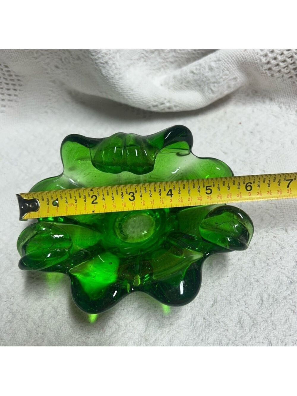 VTG Green Emerald  Sommerso Millefiori Murano Blown Art Glass Bowl Ashtray Italy - Picture 6 of 7